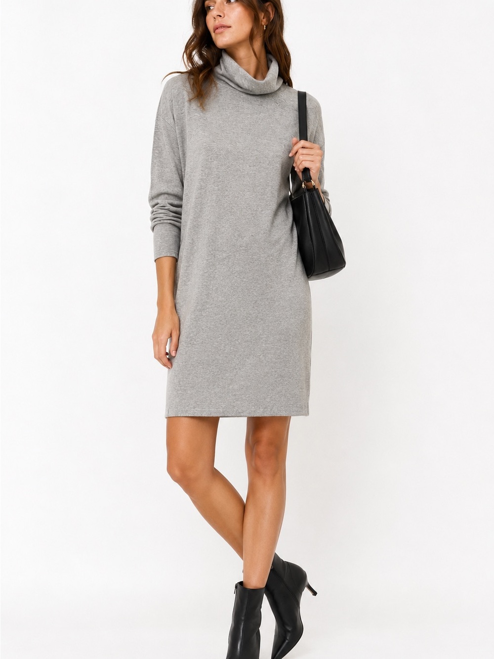 Reformation Jeans Grey Turtleneck Tencel Organic Cotton Large minimalist chic